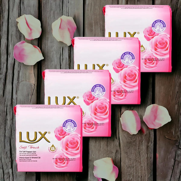 12 X 80G Lux Soft Touch for Soft Fragrant Soap Bars with French Rose & Almond Oil(Total 960G)