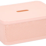 Small Large Plastic Storage Box with Lid Kitchen Home Office Basket Container