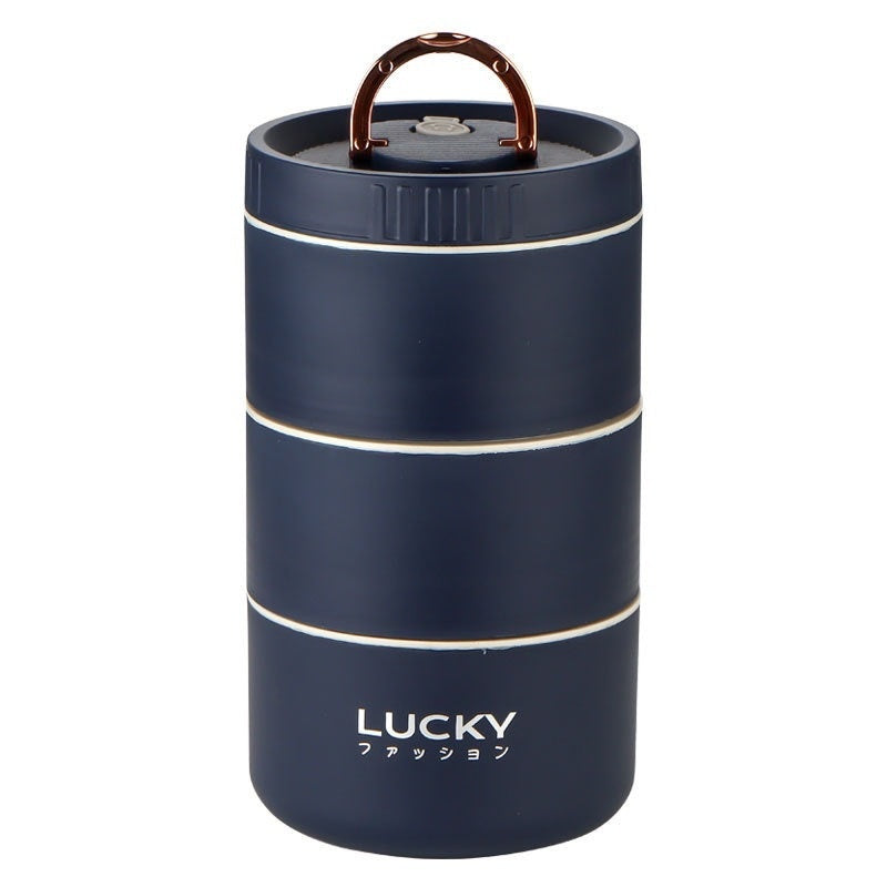 Stainless Steel Insulated Lunch Box Round Multi-layer Compartment