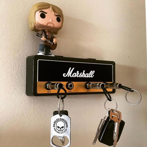 Key Holder,Wall Mounting Guitar Amp Key Hooks for Musician Lovers, JCM800 Keychain Including 4 Pieces Key Ring.