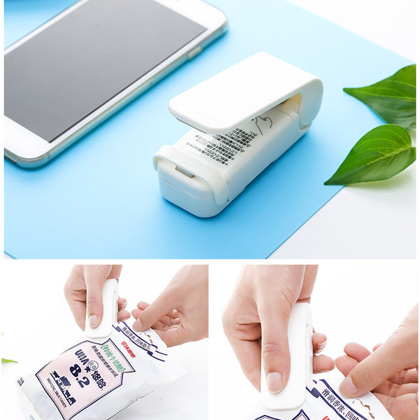 Hand pressure portable snack seal clip