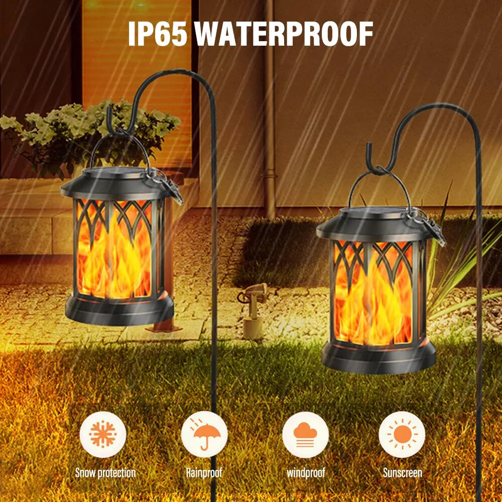 LED Solar Energy Simulation Flame Lamp with Clip Waterproof Outdoor Wall Lamp Garden Landscape Lamp Garden Christmas Decorationl