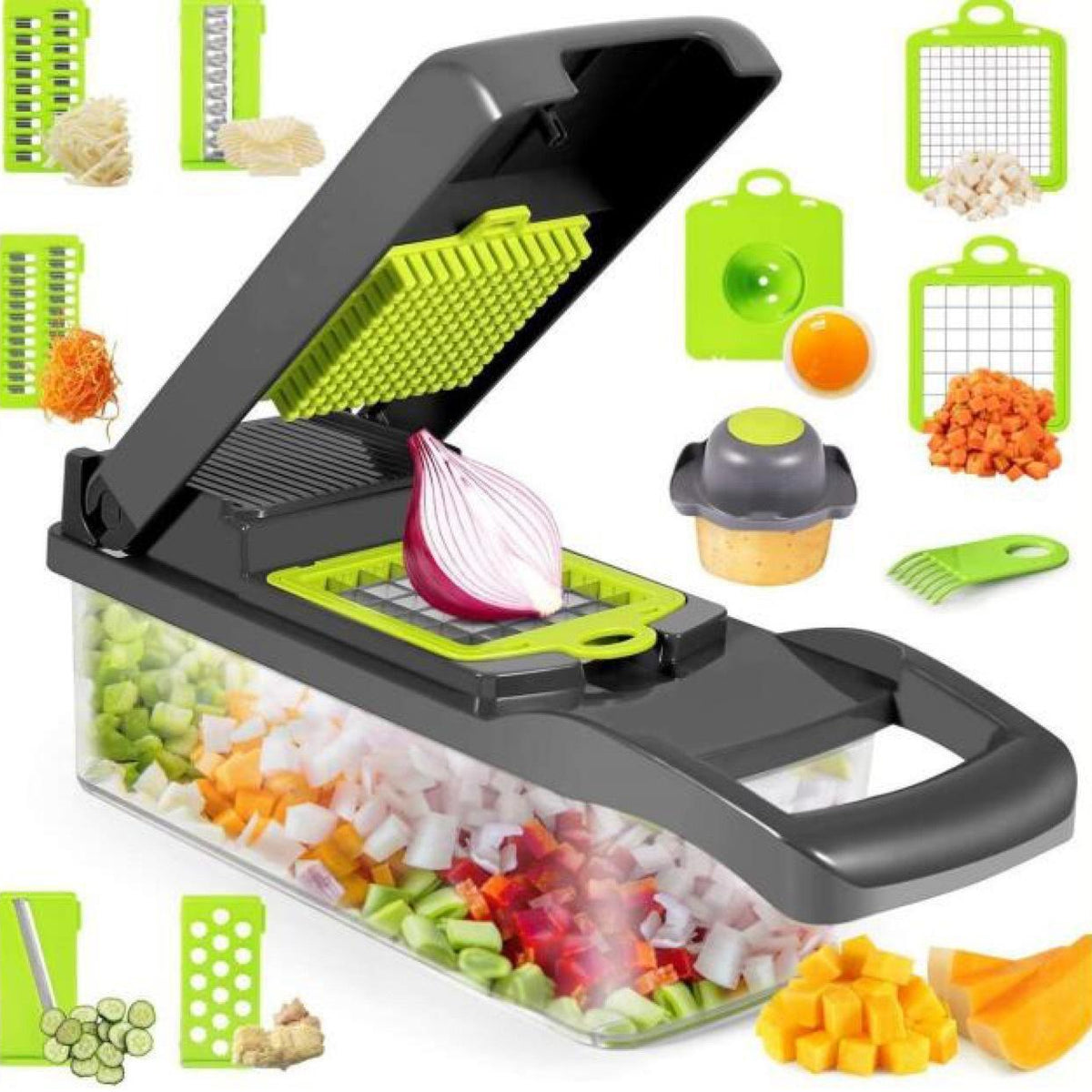 12-in-1 Manual Vegetable Chopper: Kitchen Gadgets, Food Chopper, Onion Cutter, and Vegetable Slicer