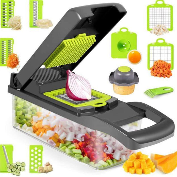 12-in-1 Manual Vegetable Chopper: Kitchen Gadgets, Food Chopper, Onion Cutter, and Vegetable Slicer