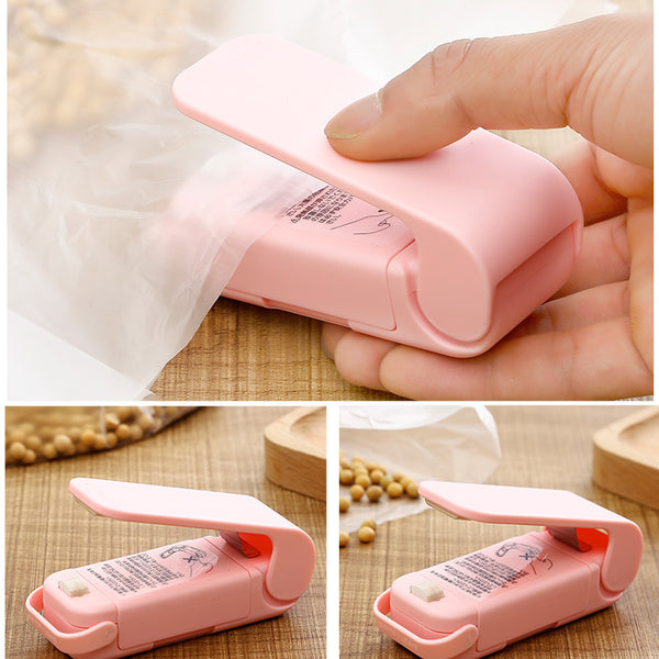 Hand pressure portable snack seal clip