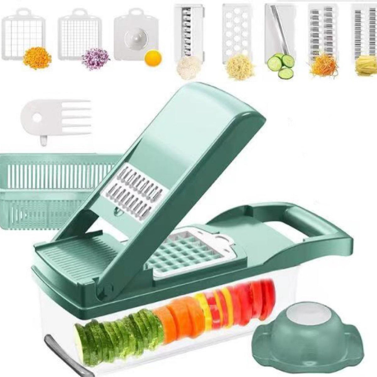 12-in-1 Manual Vegetable Chopper: Kitchen Gadgets, Food Chopper, Onion Cutter, and Vegetable Slicer