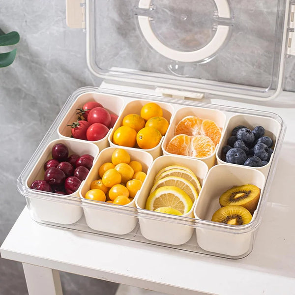 8Grid Portable Snack Platters Organizer Divided Serving Tray with Lid and Handle with Reusable Snack Box Home Decor Dropshipping