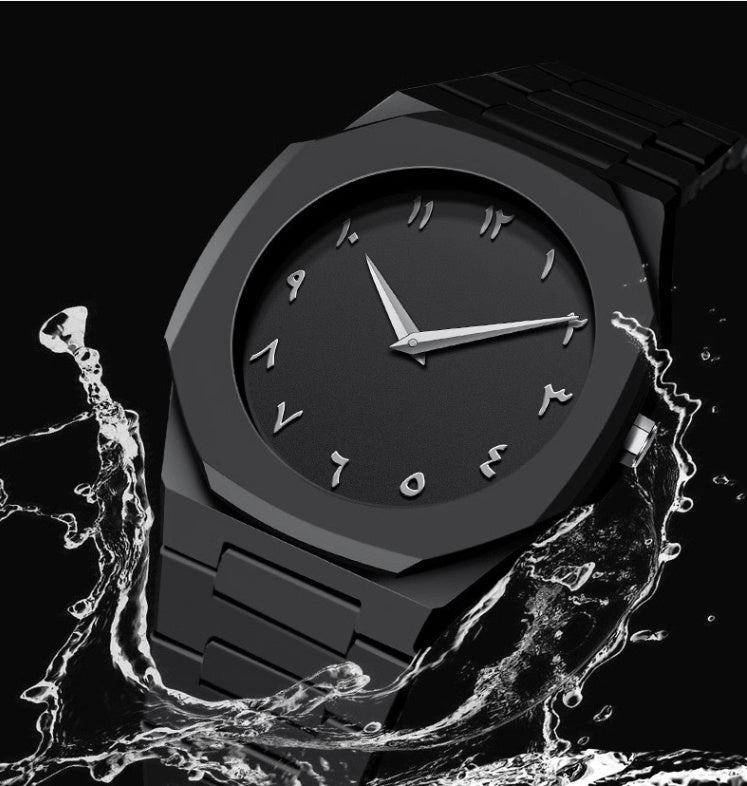 Men's Retro Arabic Digital Sports Waterproof Quartz Watch