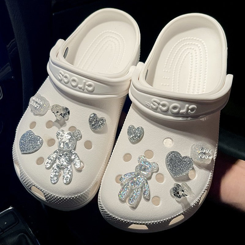 Crystal Bear Cave Shoes Accessories Shoe Buckle Shoe Flower