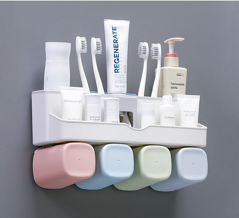 Toothbrush wash shelf