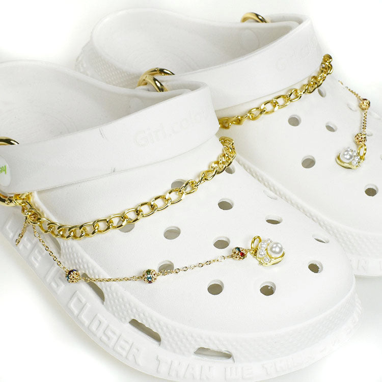 Hole Shoe Flower Chain Shoe Buckle Shoe Accessories Crystal Chain Carlochi Toe Chain Manufacturer Sandal Chain