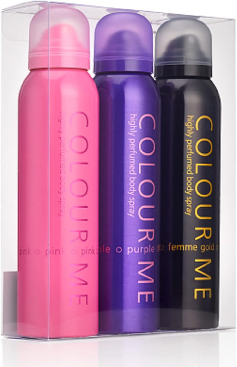 Pink/Purple/Gold Femme - Triple Pack, Fragrance for Women, 3 X 150Ml Body Spray, by Milton-Lloyd