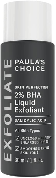 SKIN PERFECTING 2% BHA Liquid Exfoliant - Face Exfoliating Peel Fights Blackheads & Enlarged Pores - with Salicylic Acid - Combination & Oily Skin - 30 Ml