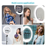 14'' LED Selfie Ring Light with 1.7M Tripod Stand Cell Phone Holder Makeup Live