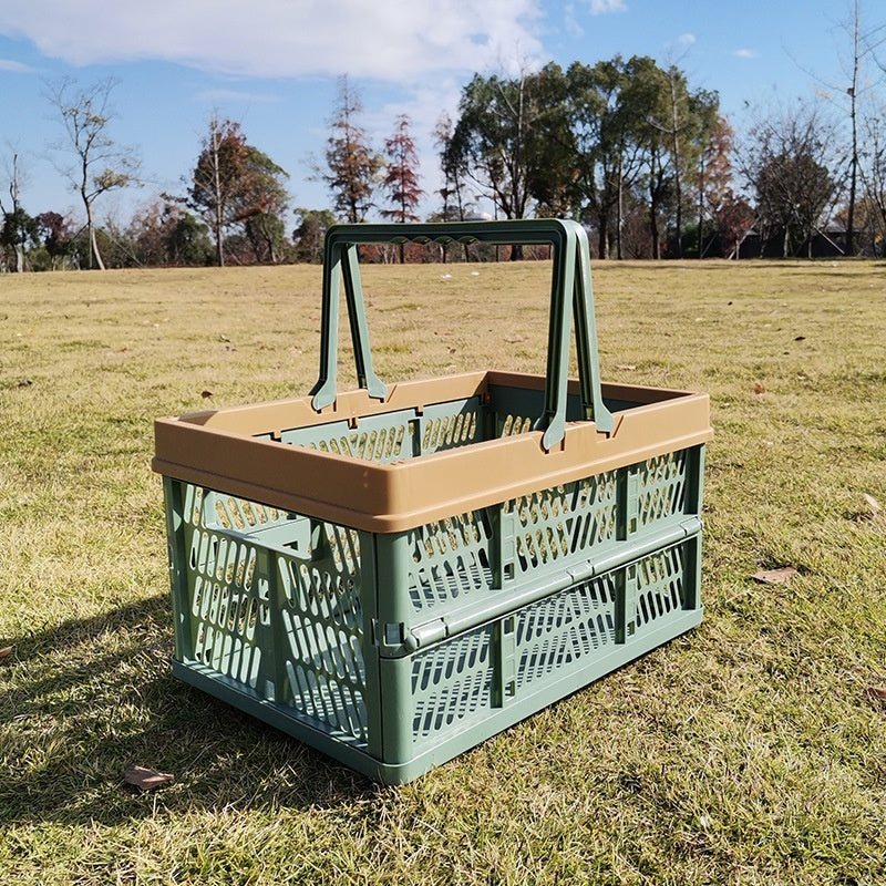 Foldable Picnic Basket Ins Supermarket Shopping Basket Large Spring Outing Portable