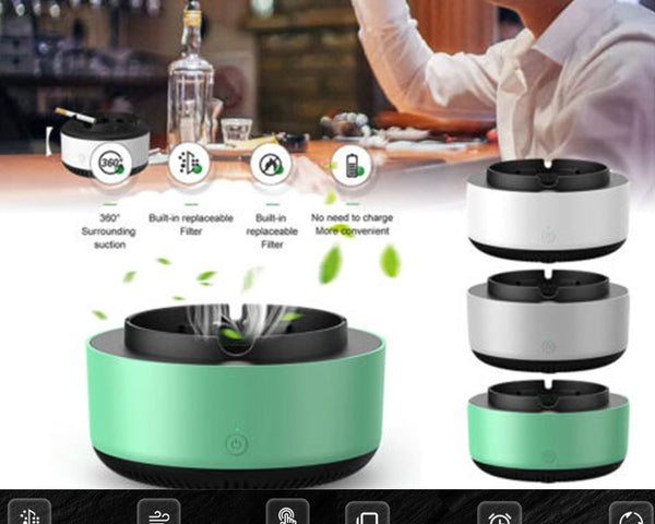 Smoke Removal Air Purification Ashtray Anion Purification Practical Automatic Purifier Ashtray Portable Gadgets For Car Ashtray