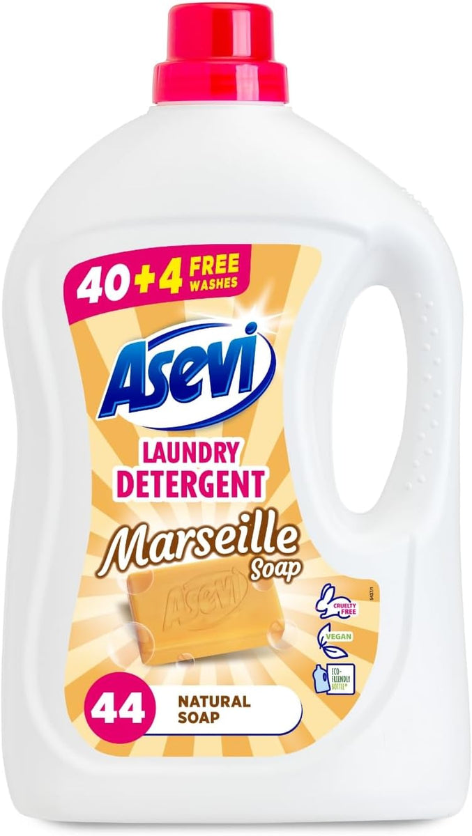 Laundry Detergent, Washing Liquid Detergent, Laundry Cleanser, 2280 Ml, 44 Washes, Marseille Soap