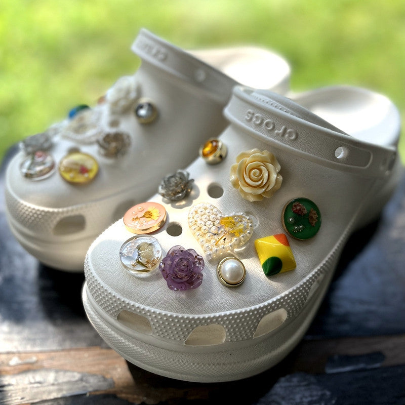 Cute Shoe Buckle Hole Shoes Shoe Flower Matching Set