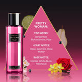 London Womens Love Rush, Pretty Woman, Midnight Passion Body Mist Mixed Fragrance Spray 220Ml Bundle (Pack of 3)