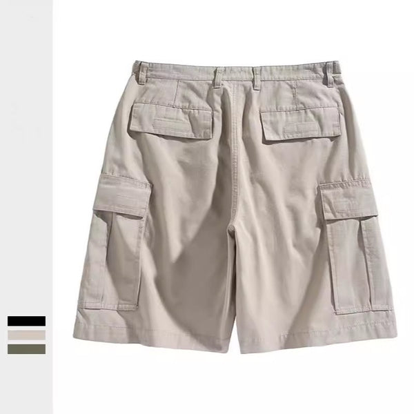 Five-point Workwear Multi-pocket Micro-elastic Straight Casual Men's Shorts