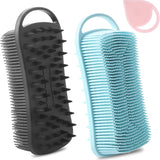 2PCS Silicone Body Scrubber, Soft Body Brush with Face Cleaning Scrubber Exfoliating Shower Brush Face Skin Massage Tool for Women Men