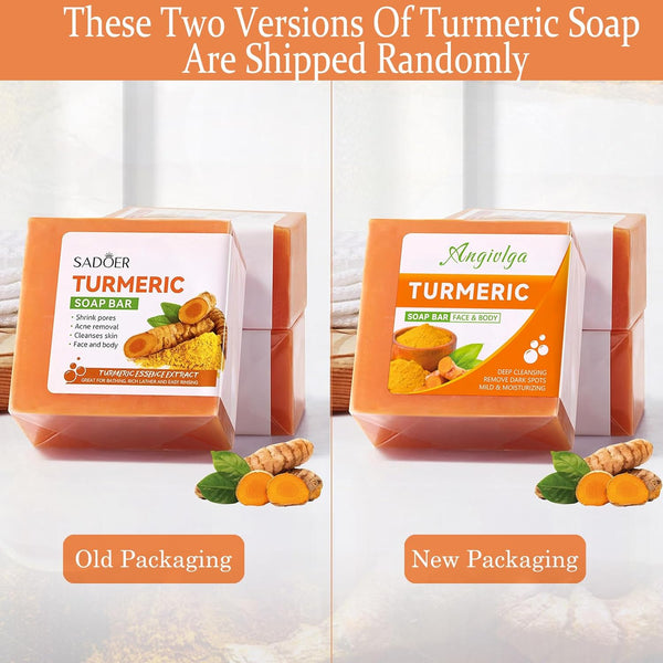 Turmeric Soap,Nature Turmeric Soap,Pure Turmeric Handmade Soap Bar for Face & Body，Dark Spot Corrector Remover,Moisturizing Erase Fine Lines,Firming，Friendly Vegan&Cruelty Free (1 PCS)