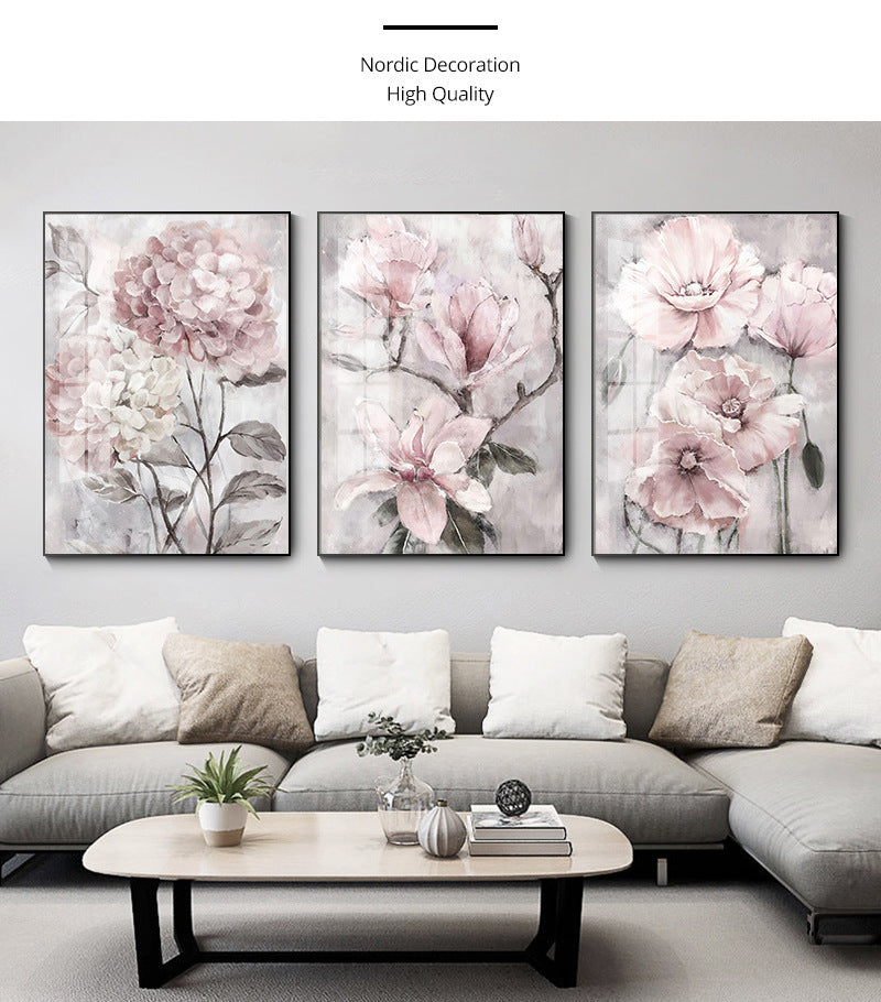 Flower Wall Art Poster Bathroom Living Room Home Decoration Frameless Picture Core