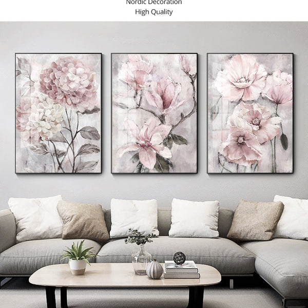 Flower Wall Art Poster Bathroom Living Room Home Decoration Frameless Picture Core