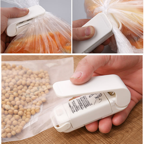 Hand pressure portable snack seal clip