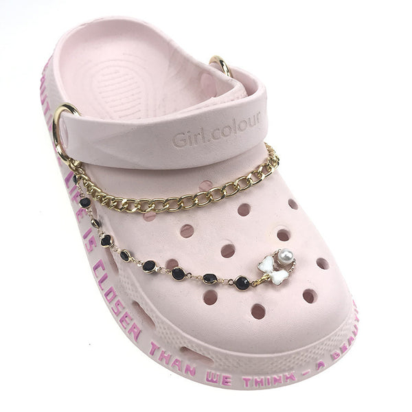 Hole Shoe Flower Chain Shoe Buckle Shoe Accessories Crystal Chain Carlochi Toe Chain Manufacturer Sandal Chain