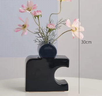 Ceramic Jigsaw Vase Ornaments Household Living Room Decoration Flower Arranger