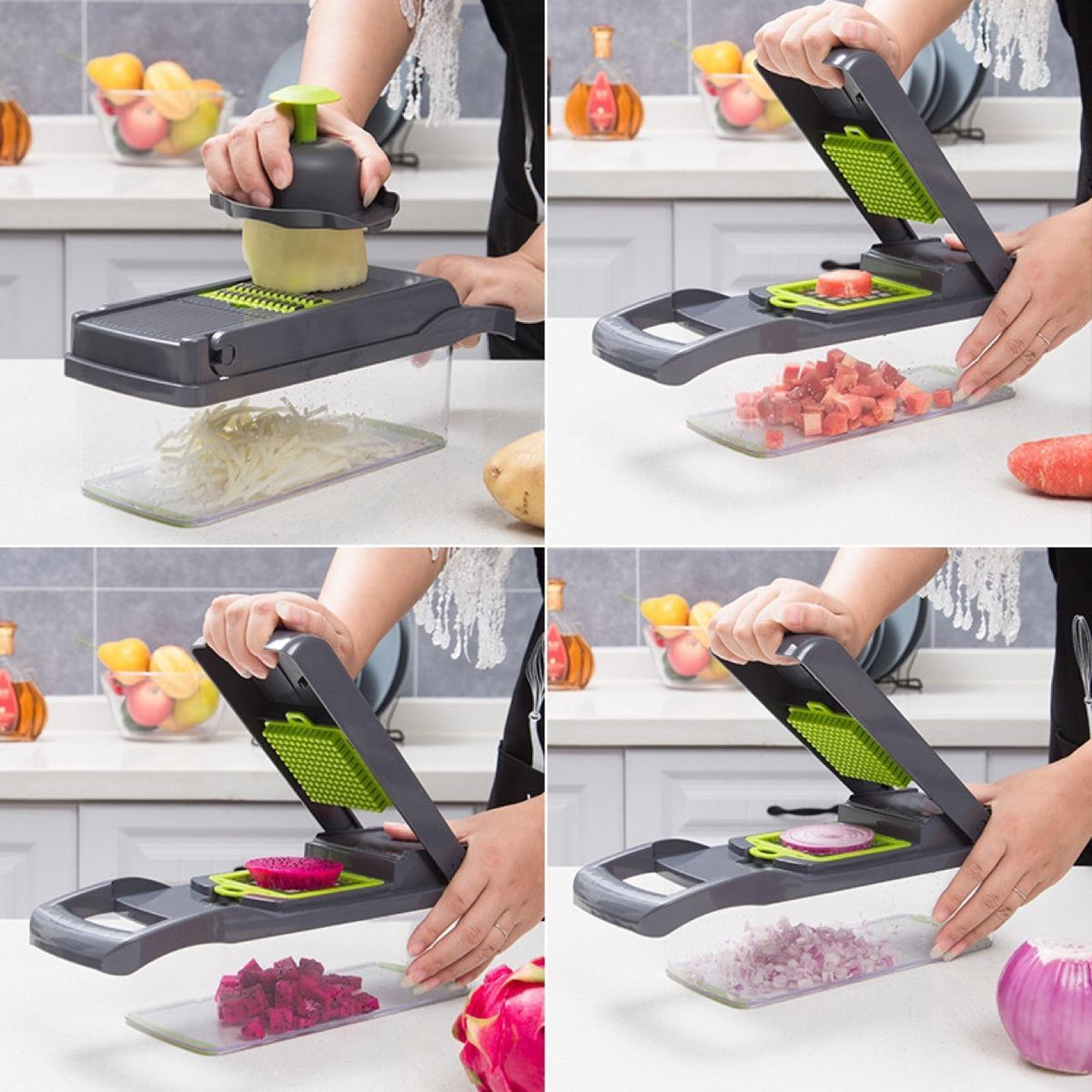 12-in-1 Manual Vegetable Chopper: Kitchen Gadgets, Food Chopper, Onion Cutter, and Vegetable Slicer