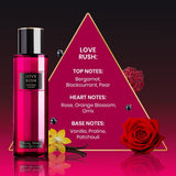 London Womens Love Rush, Pretty Woman, Midnight Passion Body Mist Mixed Fragrance Spray 220Ml Bundle (Pack of 3)