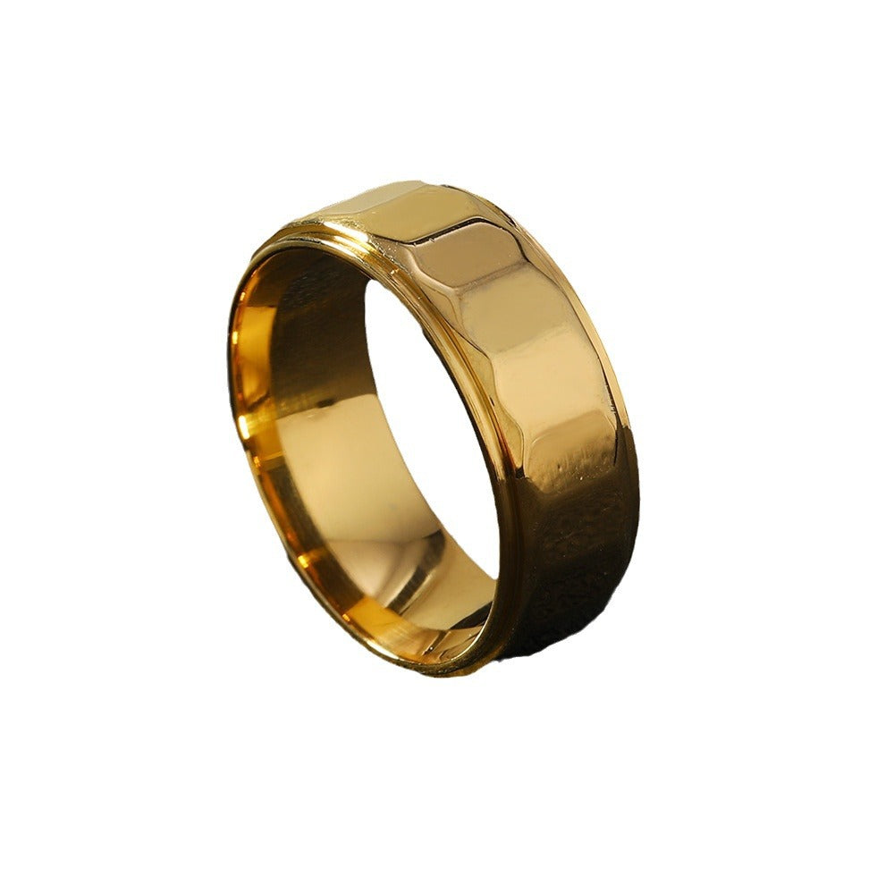 Stainless Steel Ring Fashion Simple 8mm Grinding Polygon