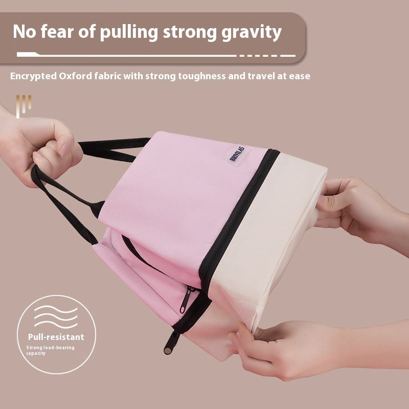 New Dopamine Double-layer Fashion Contrast Color With Rice Meal Ice Pack Out Portable Portable Insulated Bag