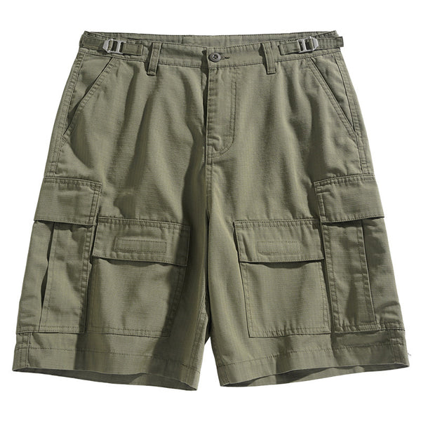 Five-point Workwear Multi-pocket Micro-elastic Straight Casual Men's Shorts