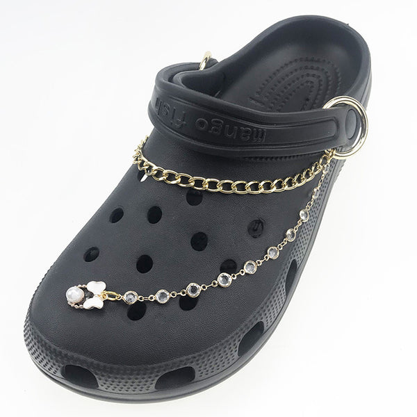 Hole Shoe Flower Chain Shoe Buckle Shoe Accessories Crystal Chain Carlochi Toe Chain Manufacturer Sandal Chain