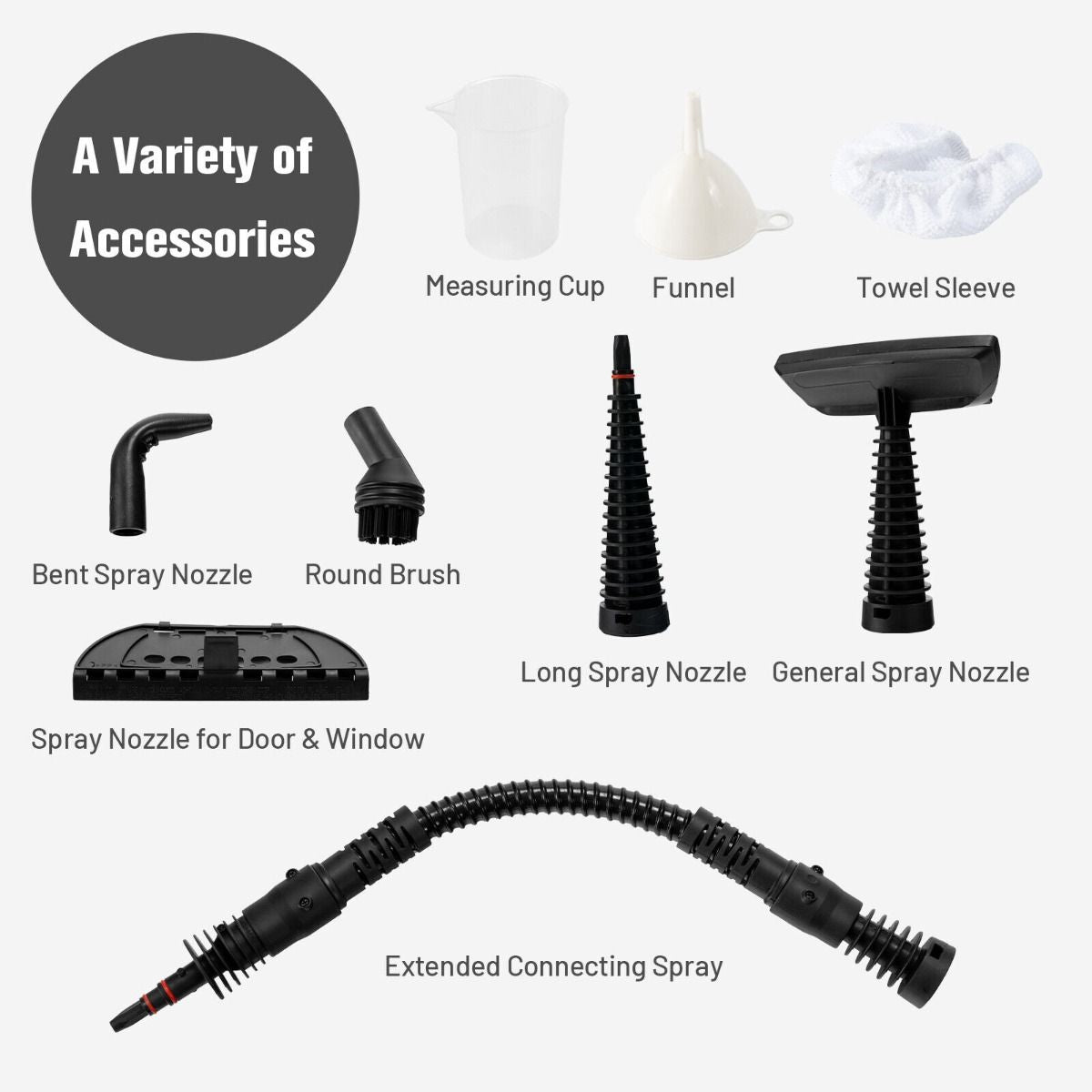 Multi-Purpose Handheld Steam Cleaner with 9 Piece Accessories