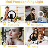 14'' LED Selfie Ring Light with 1.7M Tripod Stand Cell Phone Holder Makeup Live