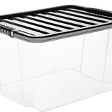 Quality Plastic Storage Boxes Clear Box with Lids Home Office Stackable UK Made