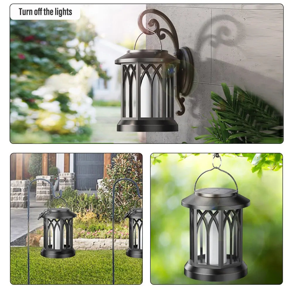 LED Solar Energy Simulation Flame Lamp with Clip Waterproof Outdoor Wall Lamp Garden Landscape Lamp Garden Christmas Decorationl