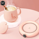 USB Coffee Cup Warm Heating Pad DC 5V Constant Temperature Coaster 3 Gear Digital Display Adjustment Timing Heater for Milk Tea