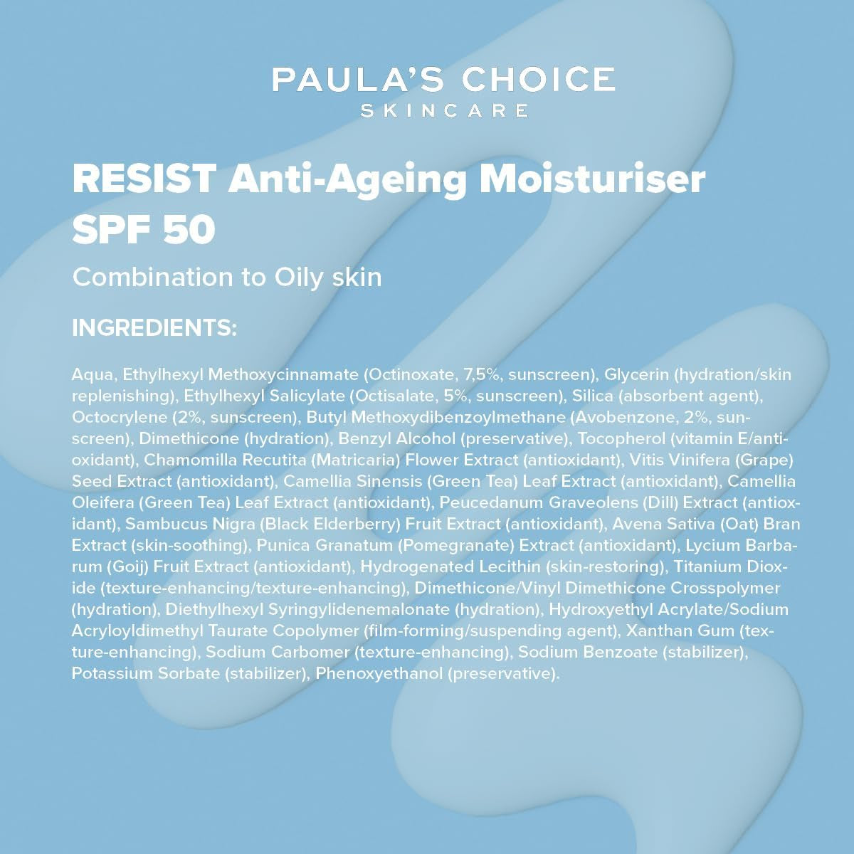 Paula’S Choice RESIST Moisturiser SPF 50 - anti Aging Day Cream Reduces Blackheads & Brown Spots - Sun Protection with a Soft Matte Finish - Combination to Oily Skin - 60 Ml