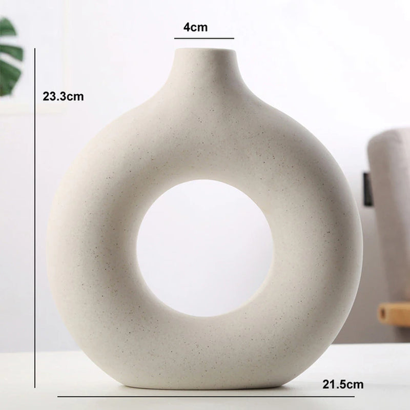 Circular Hollow Ceramic Vase