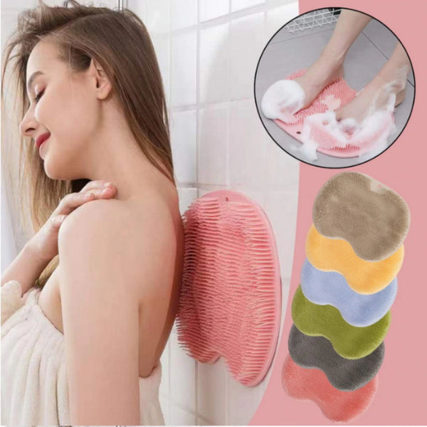 2 PCS All-in-1 Shower: Exfoliate, Massage, Cleanse Non-Slip Bath Mat 