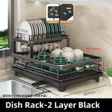  Dish Drying Rack with Storage for Bowls, Knives, and more