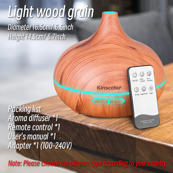 Wood Grain Aromatherapy Essential Oil Diffuser - 500ml