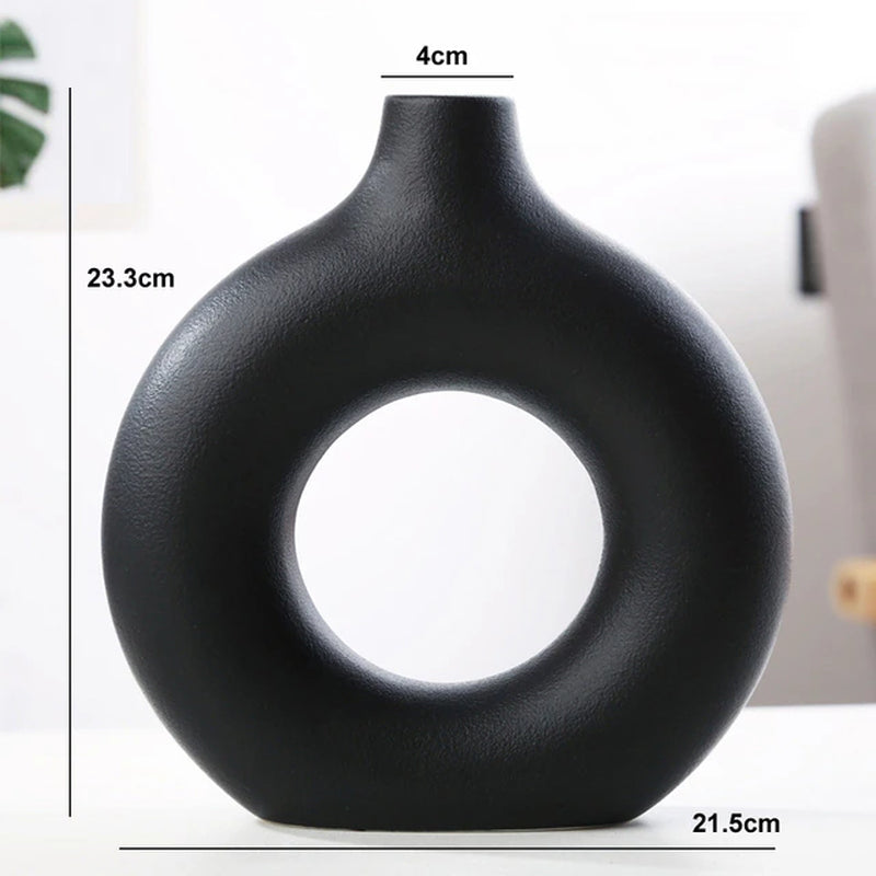 Circular Hollow Ceramic Vase