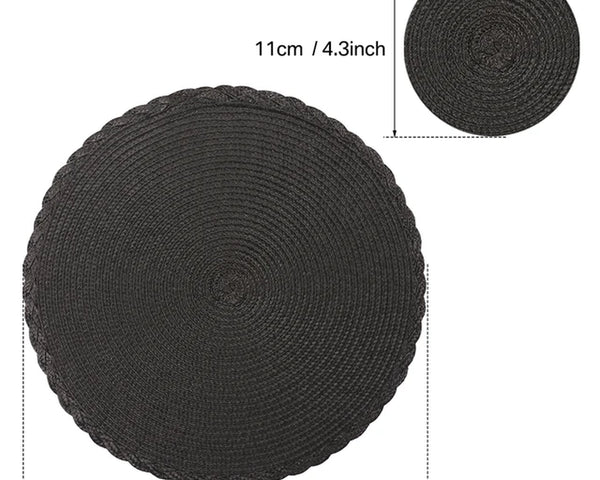 Woven Heat-Resistant Mats with Coasters - 6pcs