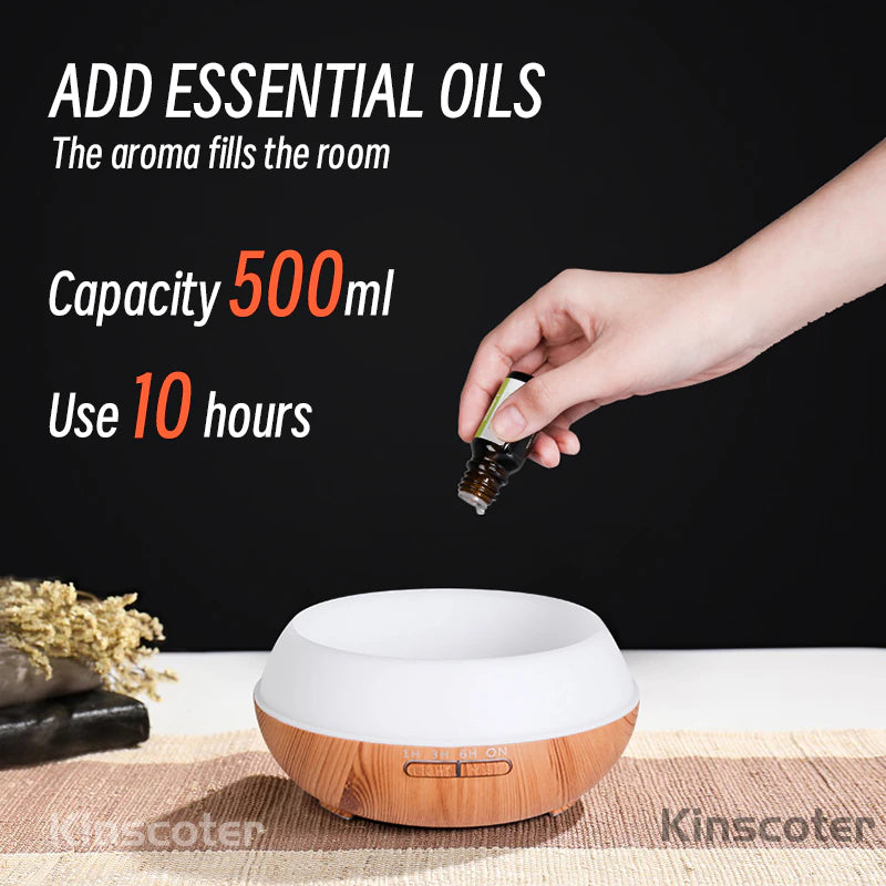 Wood Grain Aromatherapy Essential Oil Diffuser - 500ml